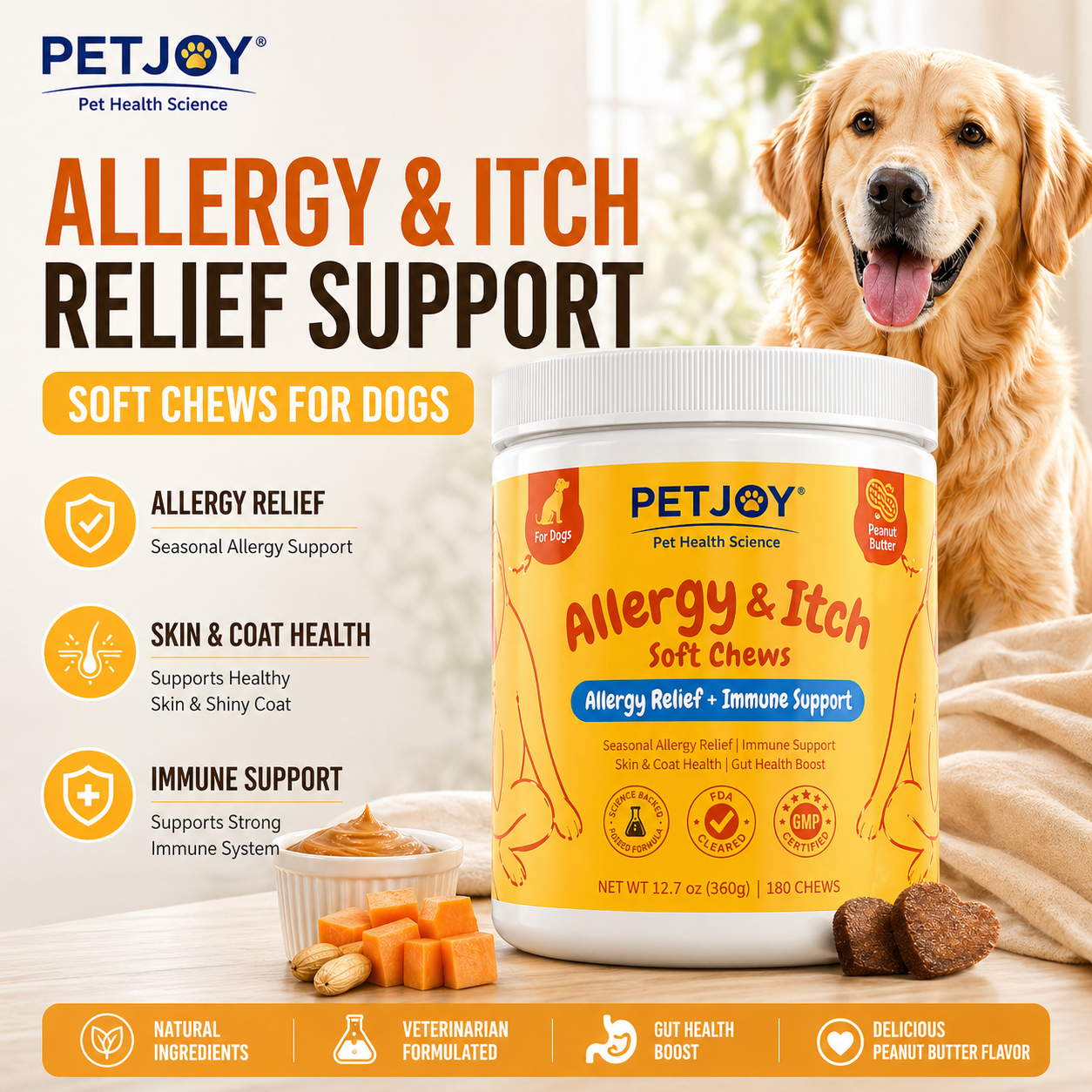 PETJOYCN allergy relief chews for dogs