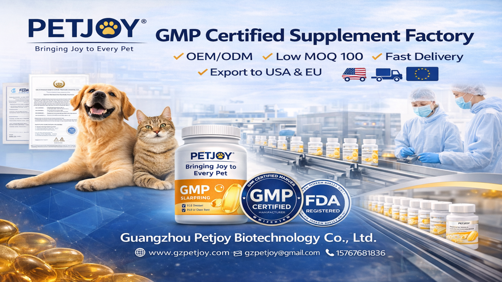 Happy dog with PetJoy supplements
